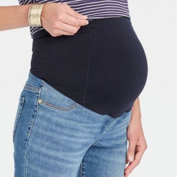 Over Belly Distressed Skinny Maternity Jeans Ingrid & Isabel Maternity Size 00 - Picture 3 of 11